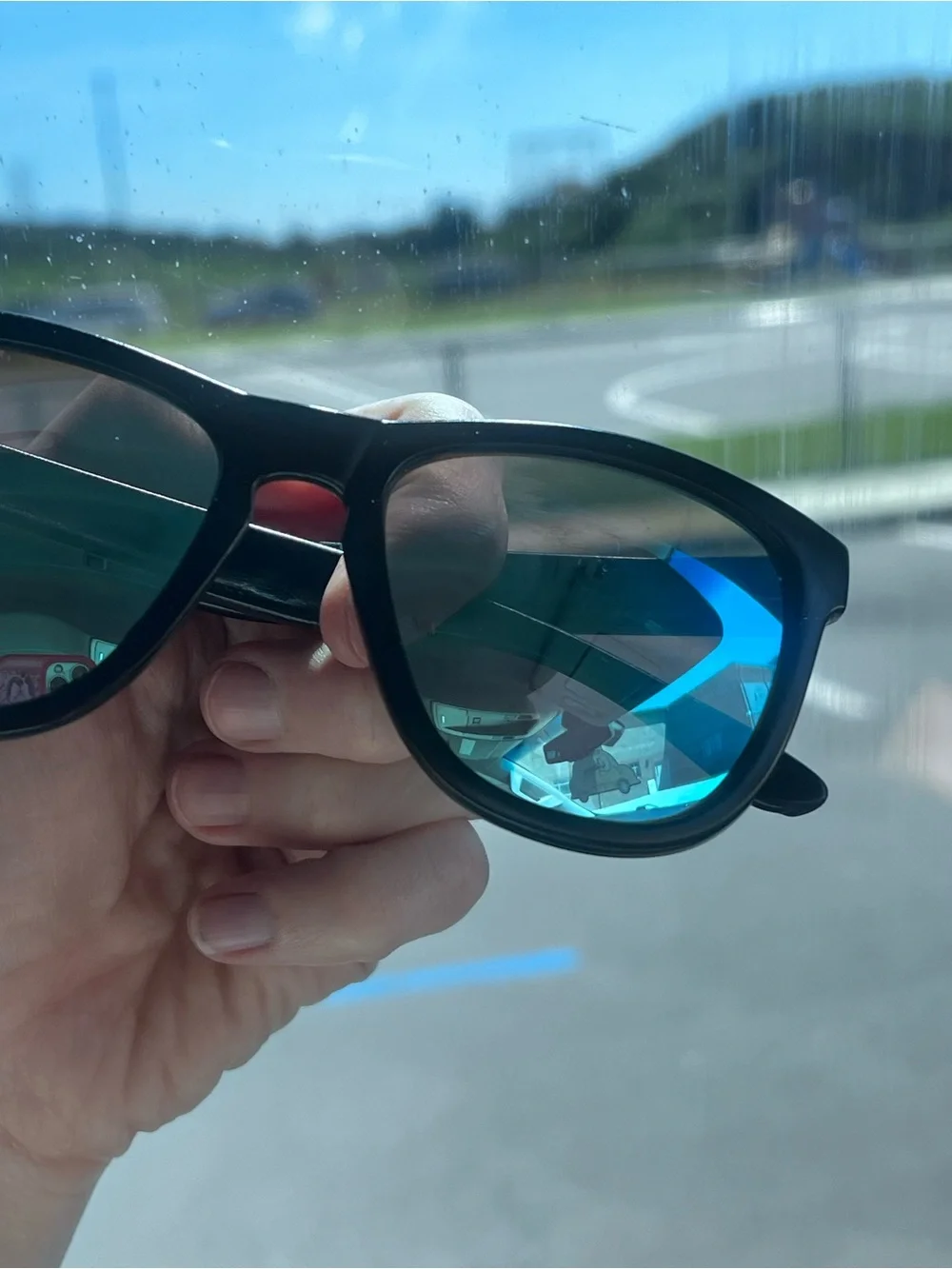 Polarized Mirrored Sunglasses - Blue Lens, Black Frame FUSE sunglasses